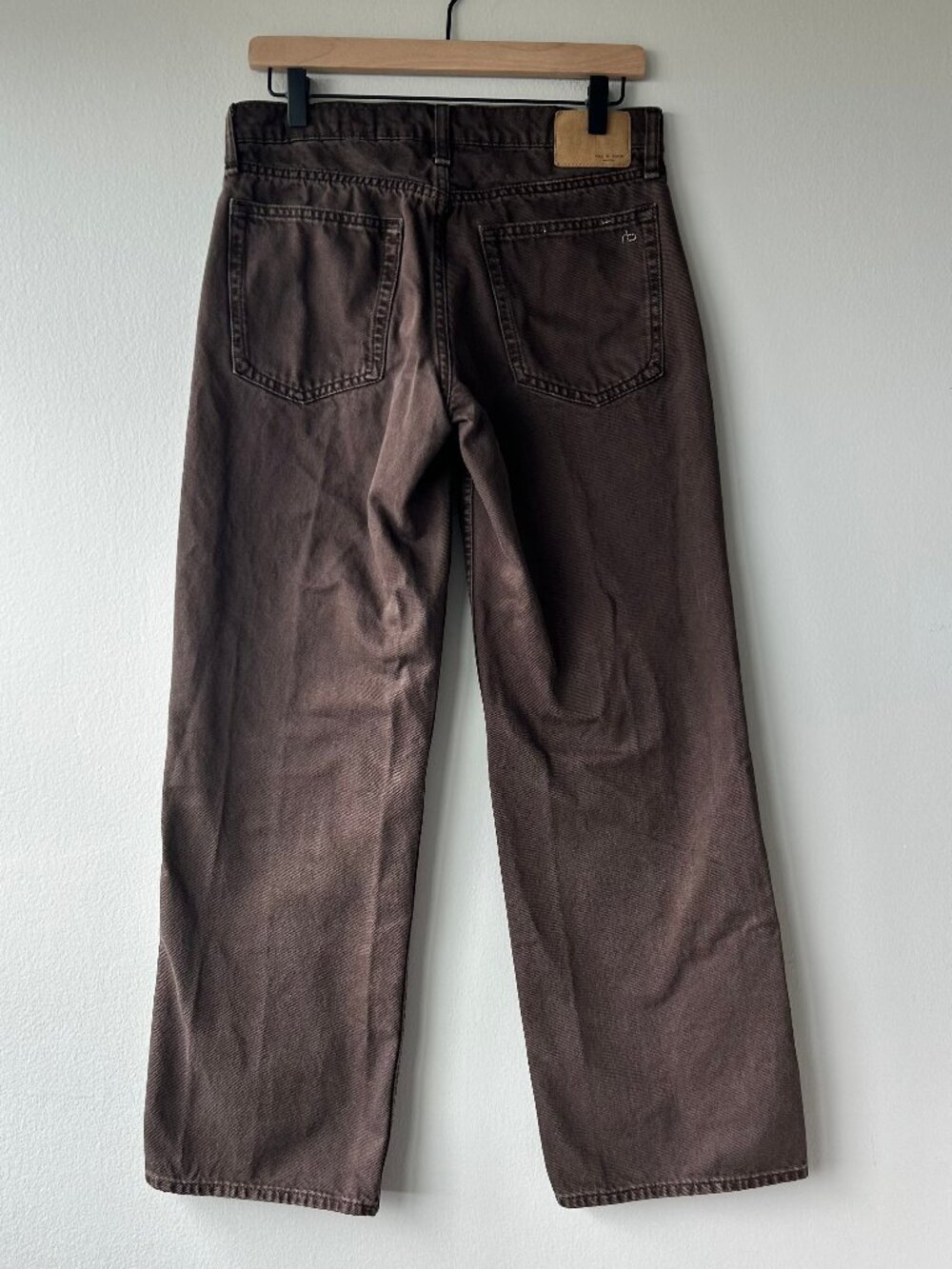 Rag & Bone Saige Low Rise Relaxed Straight Full Jeans Dark Brown Women Size 26 - Picture 6 of 14